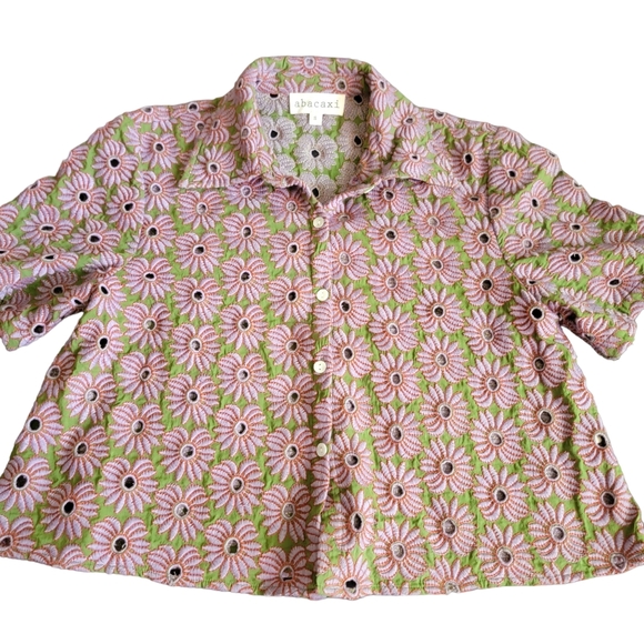 Rare abacaxi Banana eyelet top - Picture 8 of 9